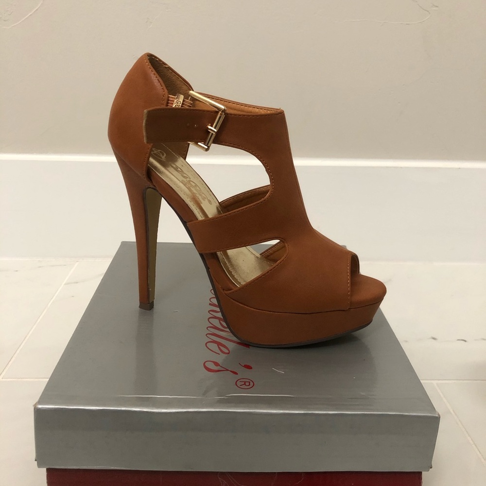 Brown Platform Open Toe Heel